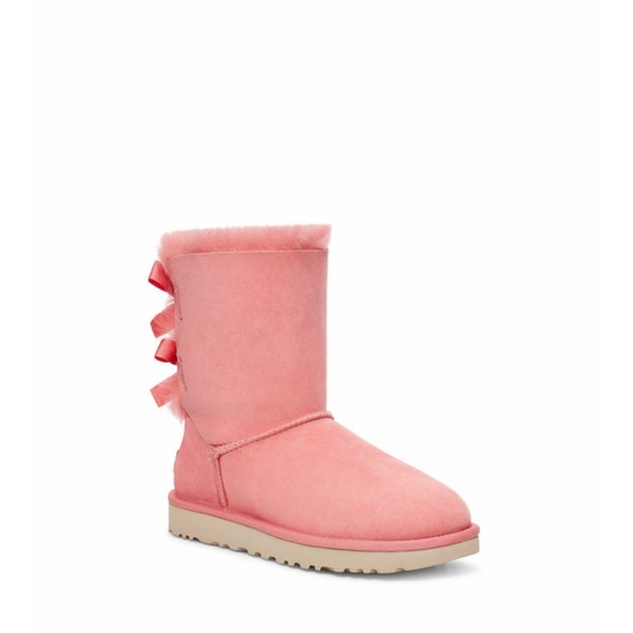 UGG Bailey Bow II Womens Mid-Calf Suede Winter Boots Pink 1016225 PBSM NEW Sz 7 - Picture 8 of 11